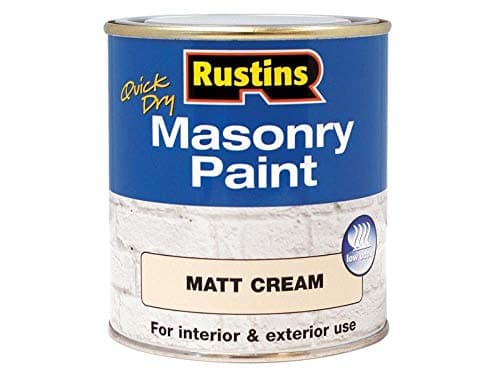 Image of RUSTINS Masonry Paint, Cream, 500 ml (Pack of 1)