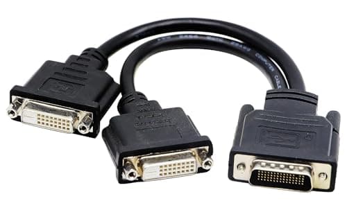 Image of zdyCGTime DMS-59 to DVI Splitter Cable Connector For Dual Monitor Setups or as a DVI Adapter Y Cord Dongle-10inch