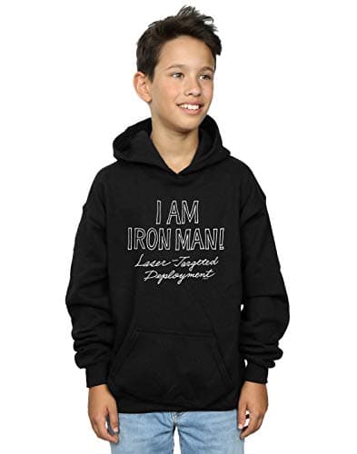 Image of Marvel Boys I Am Iron Man Hoodie Black 12-13 years