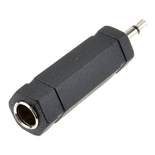 Image of kenable 6.35mm Mono Jack Socket to 3.5mm Mono Jack Plug Audio Adapter Nickel