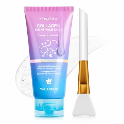 Image of Collagen Night Wrapping Mask | Collagen Overnight Peel-Off Mask with Hyaluronic Acid, Peel Off Face Masks Skincare & Deep Hydration, Firming & Pore Minimizing, Reduces Fine Lines, Wrinkles, 75ml