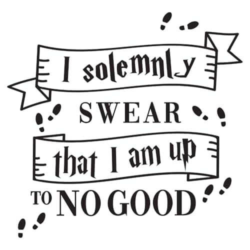 Image of Vinyl Wall Art Decal - I Solemnly Swear That I Am Up to No Good - 26" x 24.5" - Harry Potter Inspired Modern Quote for Home Apartment Bedroom Nursery Playroom Daycare Decor
