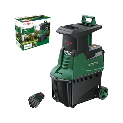 Image of Bosch Turbine Shredder AXT 25 TC (2500 W; Suitable for Wood and Tough Garden Debris; with Gardening Gloves Included; Integrated Collection Box 53L; in Carton Packaging) – Amazon Edition