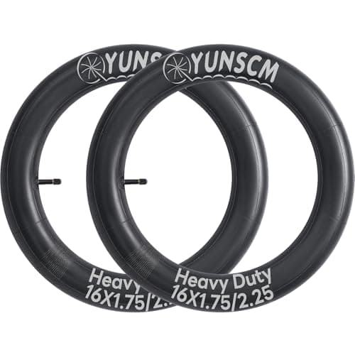 Image of YunSCM 2-PCS 16 inch 47/57-305 Heavy Duty Bike Tubes 16X1.75/1.95/2.25 AV32mm Schrader Valve Compatible with 16X1.75 16X1.90 16X1.95 16X2.0 16X2.10 16X2.125 16X2.25 Bike Tyre Tubes
