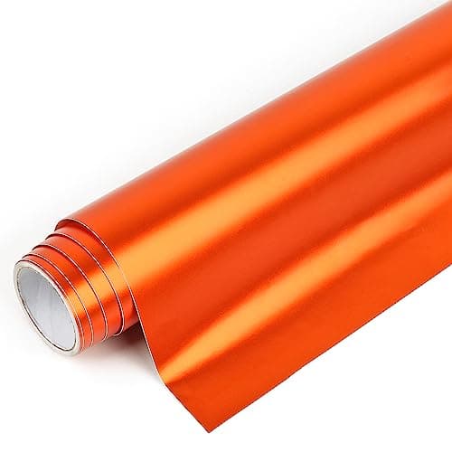 Image of IModeur Matte Metallic Orange Permanent Vinyl Roll - 30.5 x 122 cm Orange Vinyl for Cricut, Self Adhesive Vinyl for Cup, Windows, Birthday Gifts, Party Ornaments, Home Decor