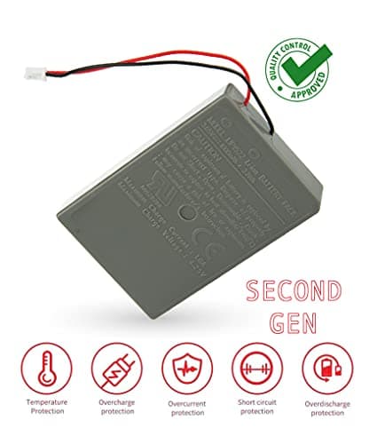Image of SuperSmashMedia® - 1000mAh Replacement Battery Pack Kit for 2nd Gen PlayStation 4 PS4 Wireless Controller Dualshock 4 (Sony PlayStation 4 V2 PS4 Pro) + USB Cable