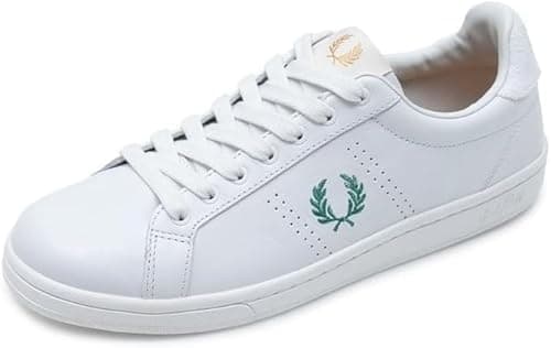 Image of Fred Perry Mens Womens Unisex B5325 B721 Leather/Towelling Court Trainers White 5 UK 38 EU