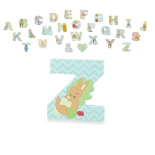 Image of Peter Rabbit Wooden Letters by Orange Tree Toys, Letter Z with Peter - Alphabet Animal Letter for Personalised Baby Name, Toy Box, Door, Wall Decorations, Animals Nursery Decor, Boys Girls Bedroom