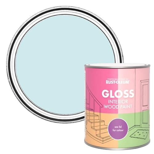 Image of Rust-Oleum Blue Interior Wood Paint in Gloss Finish - Duck Egg 750ml