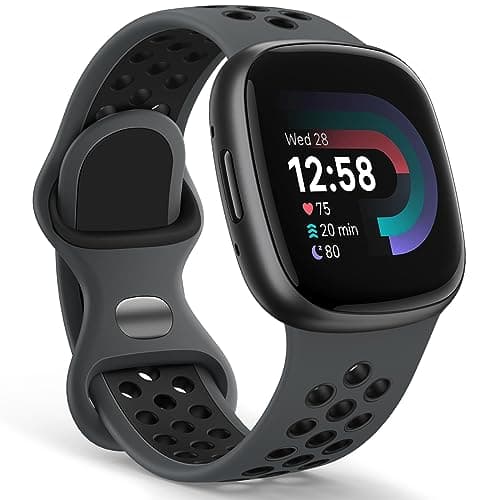Image of Yoohoo Silicone Bands Compatible with Fitbit Versa 3 Straps/Versa 4 Strap/Sense Strap/Sense 2 Straps for Women Men,Sport Breathable Soft Wristband Replacement for Fitbit Watch,Large