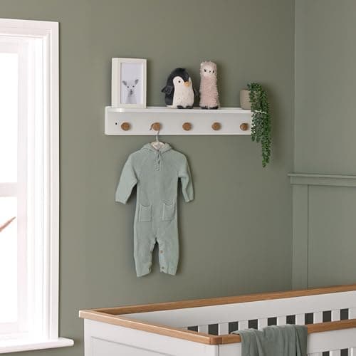 Image of Obaby Orla Wall Shelf – White, Nursery Wall Storage Shelf for Toys, Books & Accessories