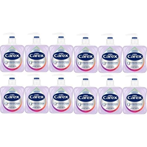 Image of Carex Antibacterial Sensitive Handwash 250ml - Pack of 12