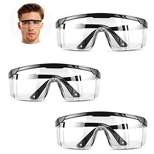 Image of HONGCI 3 Pack Safety Glasses,Anti Fog and UV Protection Protective Clear Goggles,Safety Protection Glasses,Safety Goggles for Kids Nerf Gun Battles,Construction,DIY,Lab,Welding,Chemistry,Personal Use