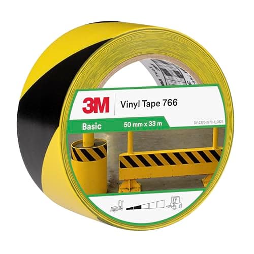Image of 3M Hazard Marking Vinyl Tape 766i, 50 mm x 33 m, Yellow and Black