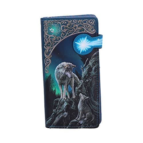 Image of Nemesis Now Lisa Parker Guidance Embossed Purse 18.5cm – Wolf Pup Fantasy Wallet with Card Slots