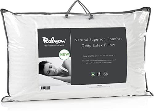 Image of Relyon Superior Comfort Deep Breathable Latex Pillow With a Soft 100% Cotton Cover