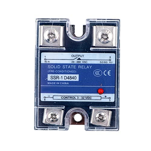 Image of Tiardey 3-32VDC Solid State Relay DC control AC Input Load 24-480VDC Control Relay With LED Working Status Indicator Light - 40A