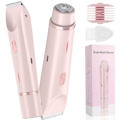 Image of CARYWON Bikini Trimmer for Women, Waterproof Bikini Shaver with Dual Head Design, Cordless Rechargeable Shaver for Women Private Area, Gentle Wet & Dry Hair Removal for Bikini Line & Underarms