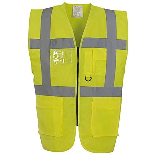 Image of Yoko Hi-Vis Premium Executive/Manager Waistcoat / Jacket (L) (Hi-Vis Yellow)