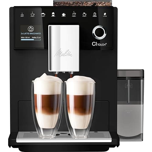 Image of Melitta CI TOUCH F630-112 Bean to Cup Coffee Machine for Office or Home, Stainless Steel, 1400 W, 1.8 Litres, Frosted Black