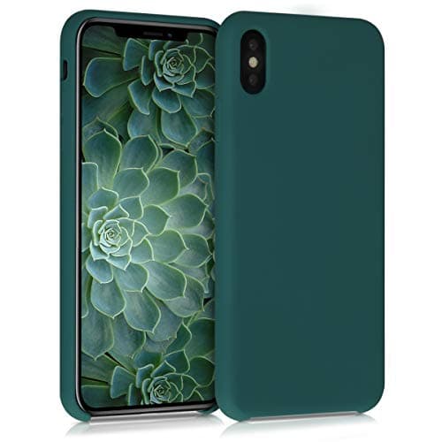 Image of kwmobile Case for Apple iPhone XS Max Case - Soft Cover - Shockproof Silicone - Wireless Charging Turquoise Green