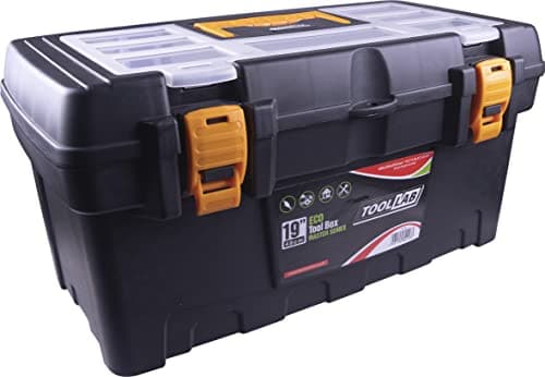 Image of Eco Master Series tool boxes with removable tote tray and organiser compartments built into the lid. With sturdy plastic catches and carrying handle (19 Inch)