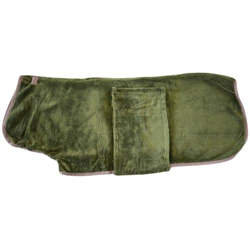 Image of Henry Wag Refresh Dog Drying Coat - Large 52 cm - 50% Bamboo, 50% GRS Recycled Polyester - Highly Absorbent, Quick Drying, Eco-Friendly Pet Glove Towel - Easy to Put On with Harness Slot