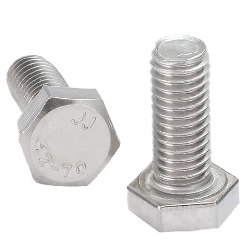 Image of AMLOOPH M8 Bolts, M8 X 10mm Hex Head Cap Screws - A2 Grade Stainless Steel Fully Threaded Hex Bolts for Metal Construction Work, Automotive Machinery (Pack Of 20)