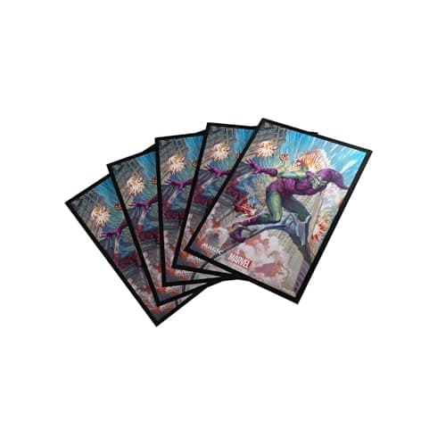 Image of Gamegenic | Magic: The Gathering - Marvel's Spider-Man Premium Art Sleeves - Green Goblin| 105 Sleeves Per Pack | Trading Card Accessory