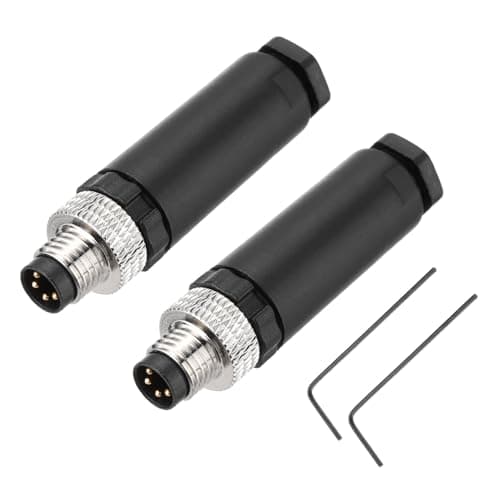 Image of sourcing map 2Pcs 4 Pin M8 Male Aviation Connector Wire Plug A Coding 8mm Circular Sensor Connector Waterproof IP67 for Cable