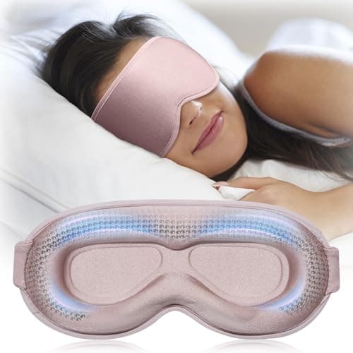 Image of Weighted Blackout Sleep Mask for Women, Silk-Feel 3D Contoured Eyemask for Sleeping, Lash-Friendly Deep Eye Cups, Adjustable Strap, Travel Essentials for Women, Night Shift, Flight & Day Sleep, Pink
