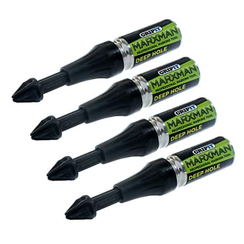 Image of Marxman Deep Hole Chalk Marking Pen x4 Black Deep Marking Tool Over 45mm MARXMAN1BLK