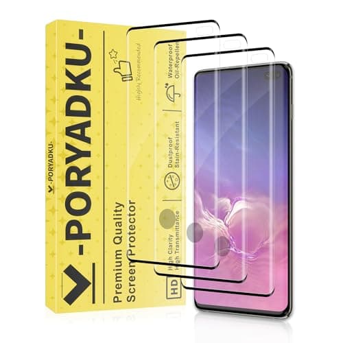 Image of JavoYion 3 Pack for Samsung Galaxy S10 Plus / S10+ Screen Protector, Fingerprint Support, Case Friendly, Bubble-Free, Anti-Scratch, 9H Hardness Glass Screen Protector for Galaxy S10 Plus / S10+ 5G
