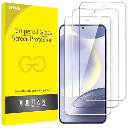 Image of JETech Screen Protector for Samsung Galaxy S24+ / S24 Plus 5G 6.7-Inch, Tempered Glass Film, Fingerprint ID Compatible, HD Clear, 3-Pack