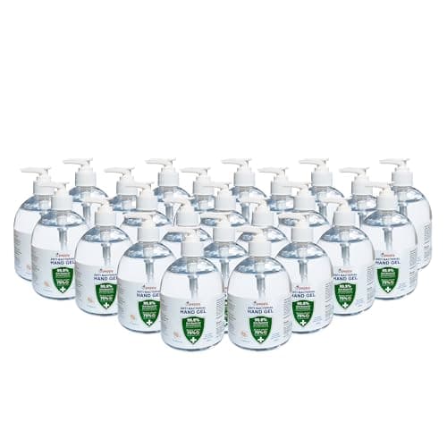 Image of 24 x 480ml Hand Sanitiser Gel by PeppyPure - Made With 75% Plant-Based Alcohol - Kills 99.9% of Bacteria - EU Compliant