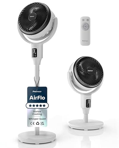 Image of Pro Breeze AirFlo 43" Portable Pedestal Fan, Hybrid Adjustable Height, 29dB Ultra Silent, LED Display, Remote Control, 2 Cooling Modes, Vertical & Horizontal Oscillation - Energy-Efficient