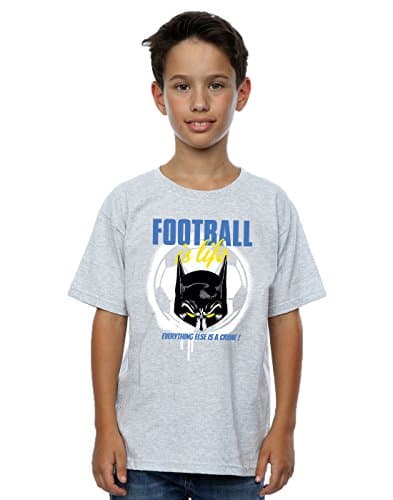 Image of DC Comics Boys Batman Football is Life T-Shirt Sport Grey 9-11 Years