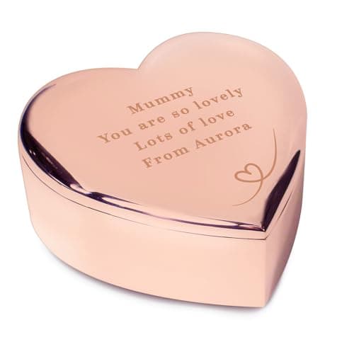 Image of Personalised Rose Gold Small Heart Trinket Box Gift Idea for Her