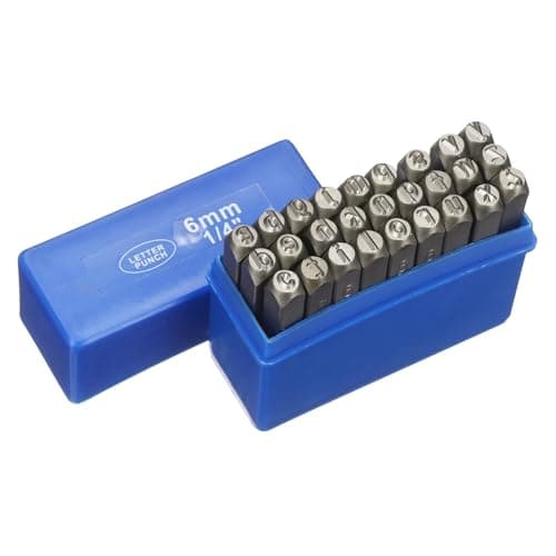 Image of sourcing map 27 Pcs Metal Letter Stamps 15/64" 6mm 40Cr Lowercase Letter Stamp Set Hand Stamping Punch Kit with Case for Jewelry Making Craft Arts Ring Bracelet