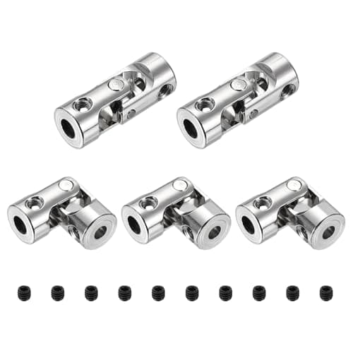 Image of sourcing map 5pcs Universal Joint Shaft Coupling, 3.17mm to 4mm Inner Dia Rotatable Steering Shaft U Joints Coupler with Screws for RC Car, Robot, Boat Drive Ship Motor Use
