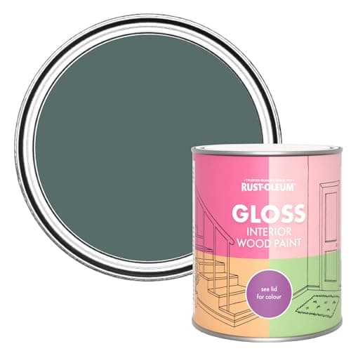 Image of Rust-Oleum Green Interior Wood Paint in Gloss Finish - Deep Sea 750ml