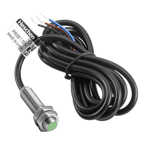 Image of Heschen Inductive Proximity Sensor Switch PR08-1.5DN Cylindrical Type DC 12-24V 3 Wire NPN NO(Normally Open) CE