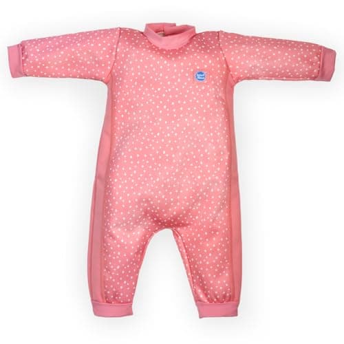 Image of Splash About Warm in One Baby Wetsuit, Pink Dotty, 6-12 Months