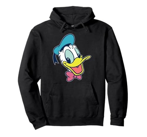 Image of Disney Mickey and Friends Donald Duck Face Pullover Hoodie