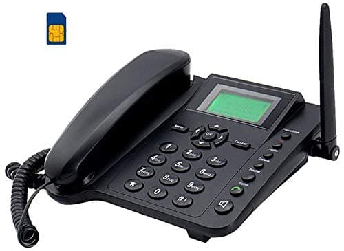 Image of BW 2.4'' Wireless Quadband GSM Classic Desk TelePhone telephone handset For Business or family (especially for older folk) - Black
