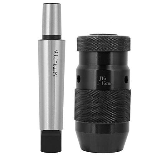 Image of Self-Locking Chuck, JT6 1-16mm Keyless Chuck, Self-Tightening Chuck, MT3-JT6 Adapter, for Drilling or 3MT Taper Shank Lathe Spindles