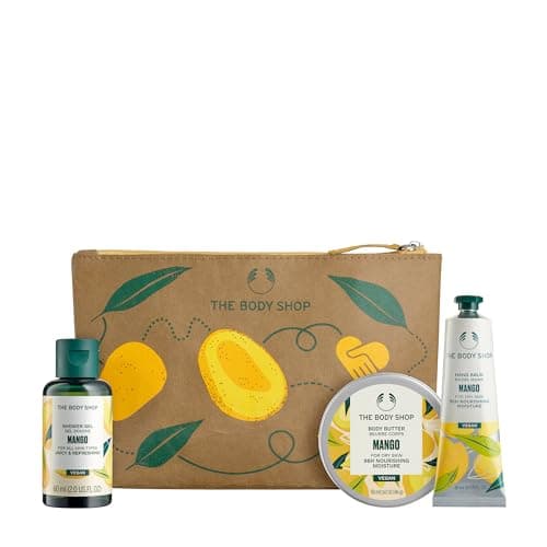 Image of The Body Shop Nourish & Flourish Mango Body Care Gift Set, Vegan, 3-Piece Gift Set