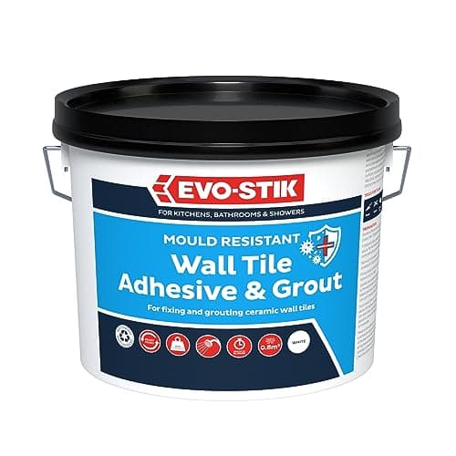 Image of EVO-STIK Wall Tile Adhesive and Grout White 1L - Mould Resistant - Waterproof - Ready to Use