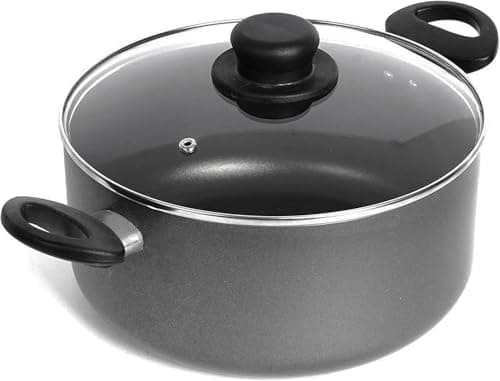 Image of Homatz Stock Pot 8L - 28cm Cooking Pot, Non Stick Pot - Induction Base Aluminum Saucepan Casserole Pot - Stockpots Cooking Pots Aluminum Glass Lid Heat Resistant Handles