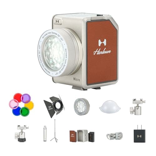 Image of Micro LED Video Light Master Kit with LCD Display, App Control, Barndoor, 6 Color Gels, Tripod, CRI/TLCI 96+, 2700-6500K, Portable Lighting for Photography, Filming, Live Streaming, Video